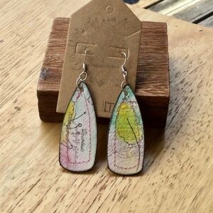 New Light Weight Watercolor Earrings Sterling Silver
